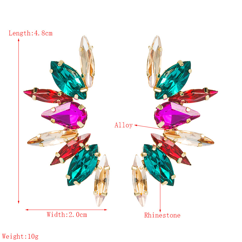 Black Rhinestone Fashion Earrings