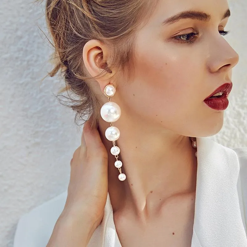 Dangle Pearl Drop Earrings