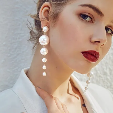 Dangle Pearl Drop Earrings