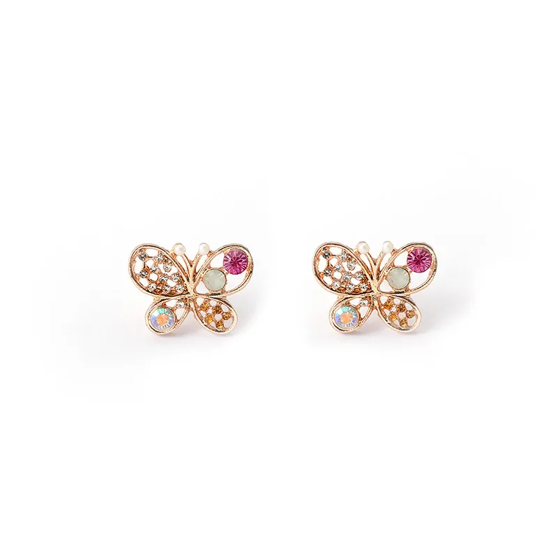 Rhinestone Butterfly Stud Earrings