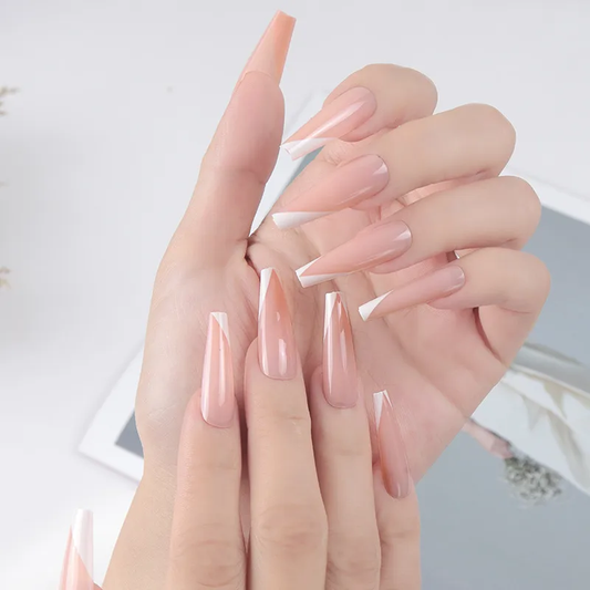 Angeled French Tip Press-On Nails